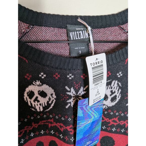 NWT Torrid Disney Villains Poison Apple Fair Isle Sweater - Picture 6 of 8